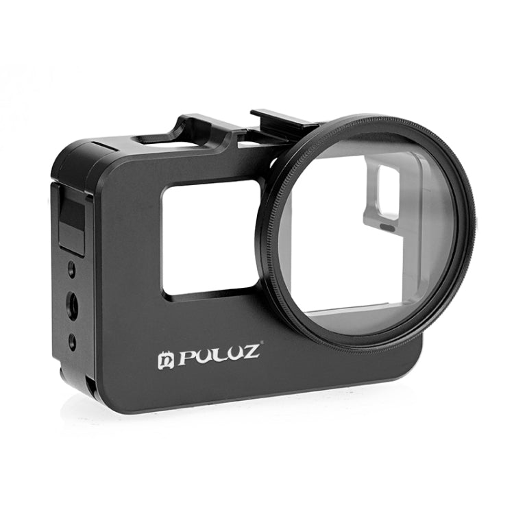 For Insta360 Ace Pro / Ace PULUZ Metal Cage Adapter Frame with 52mm UV Filter & Adapter Ring  - Black