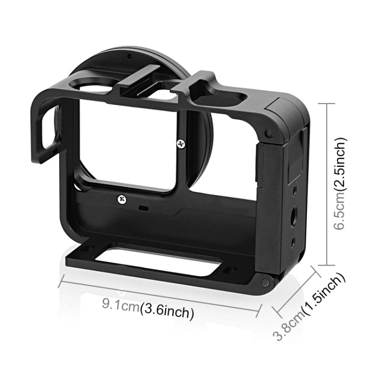 For Insta360 Ace Pro / Ace PULUZ Metal Cage Adapter Frame with 52mm UV Filter & Adapter Ring  - Black