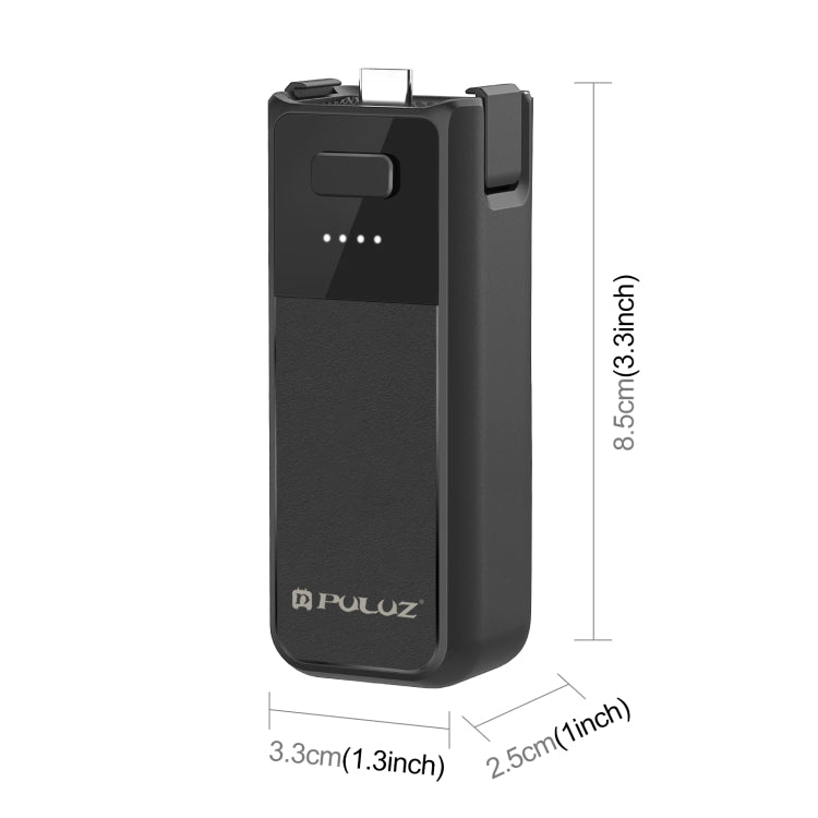 For DJI Osmo Pocket 4 / 3 PULUZ High-Capacity 2800mAh Battery Grip  - Black