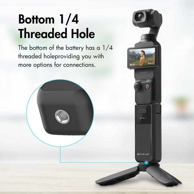For DJI Osmo Pocket 4 / 3 PULUZ High-Capacity 2800mAh Battery Grip  - Black
