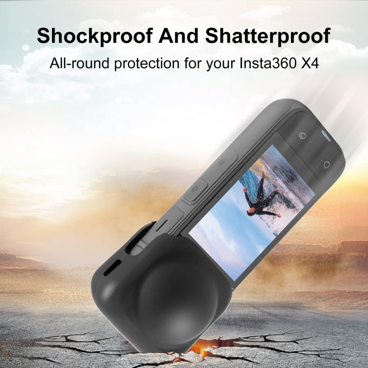 For Insta360 X4 / X4 Air / X5 PULUZ Silicone Protective Lens Cover  - Black