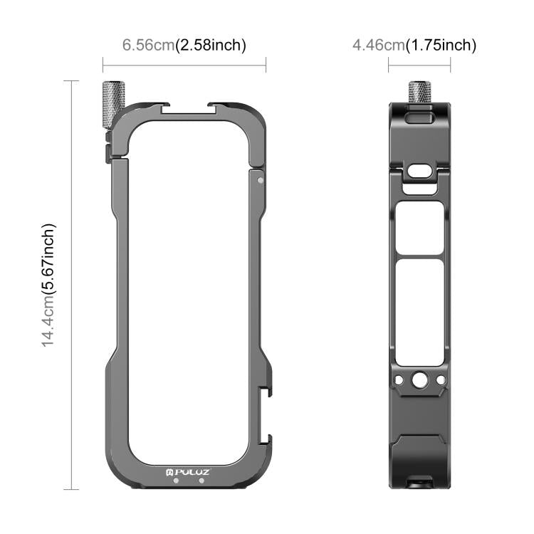 For Insta360 X4 PULUZ Metal Protective Cage Rig Housing Frame with Lens Cover  - Black