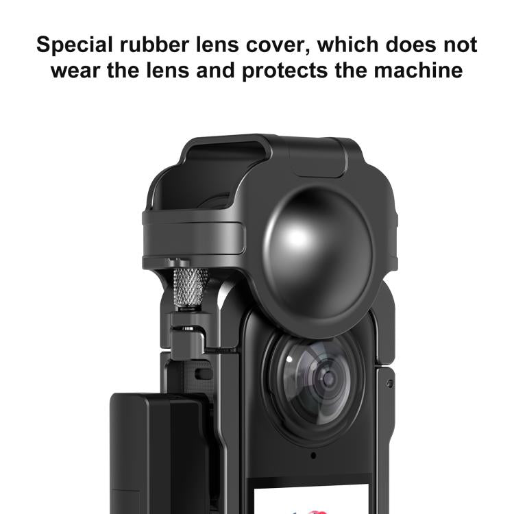 For Insta360 X4 PULUZ Metal Protective Cage Rig Housing Frame with Lens Cover  - Black