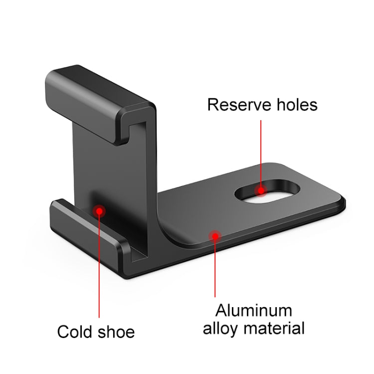 For Insta360 X5 / X4 / X3 / One X2 PULUZ Selfie Stick Cold Shoe Extension Bracket  - Black