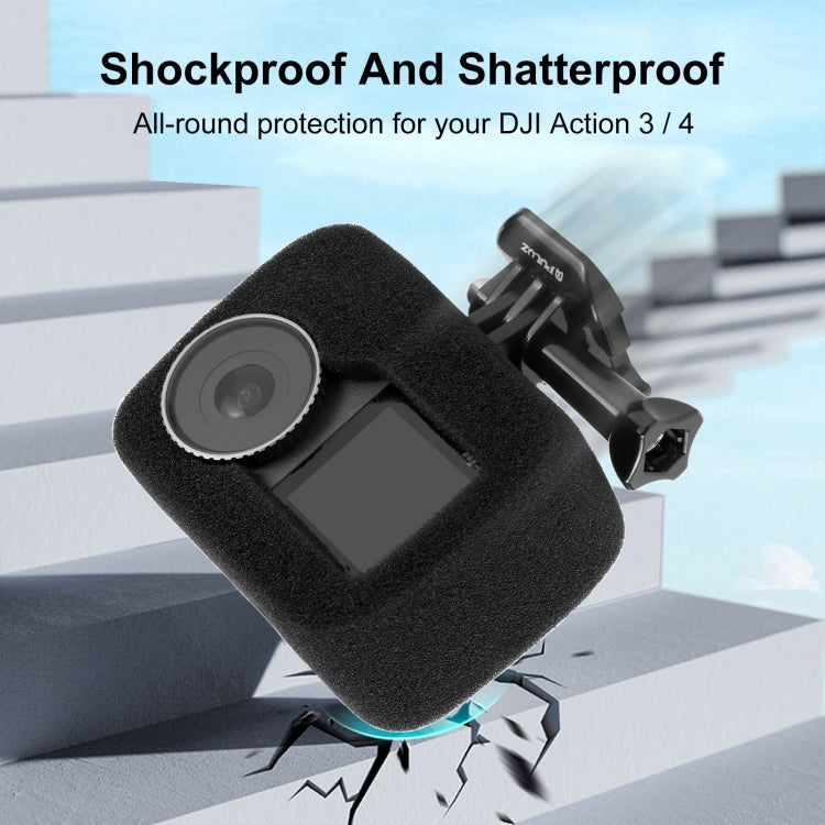 For DJI Osmo Action 5 Pro / 4 / 3 PULUZ High Density Foam Windshield  - Black