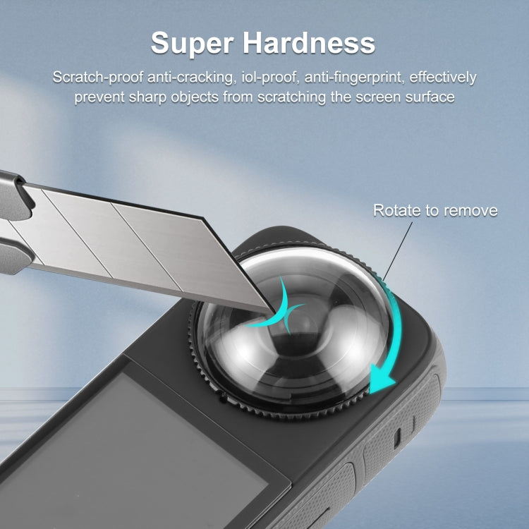 For Insta360 X4 PULUZ Rotation Optical Glass Lens Guard  Protective Cover  - Transparent