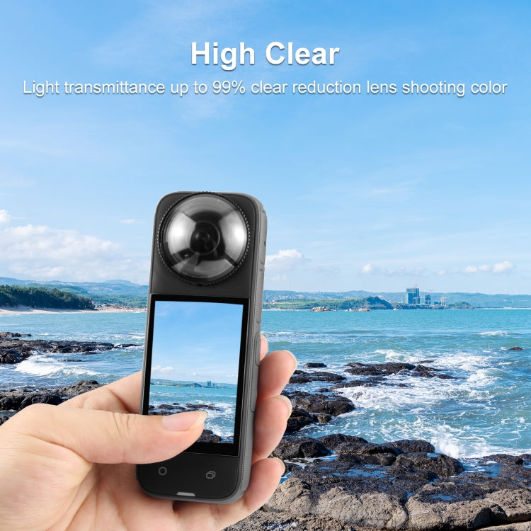 For Insta360 X4 PULUZ Rotation Optical Glass Lens Guard  Protective Cover  - Transparent