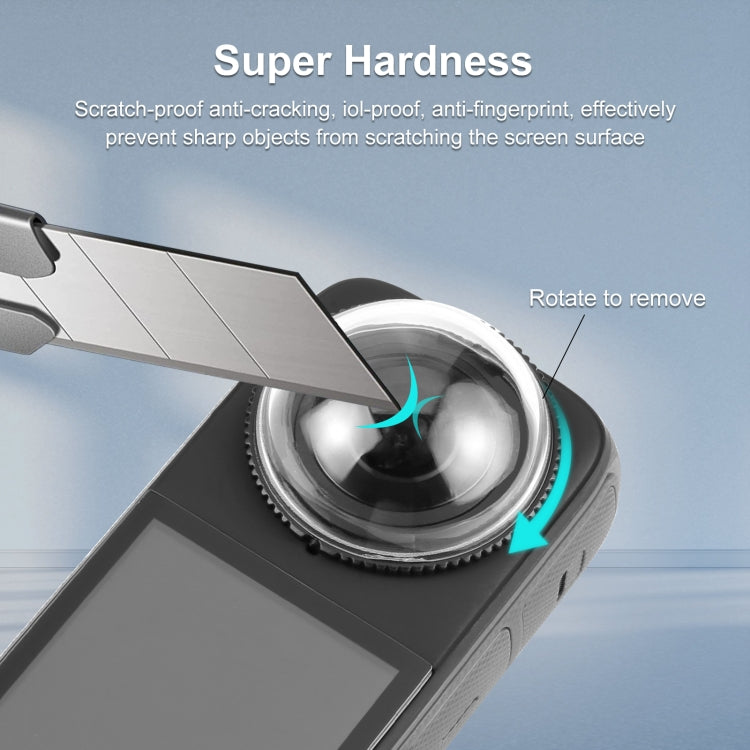 For Insta360 X4 PULUZ Rotation PC Lens Guard  Protective Cover  - Transparent