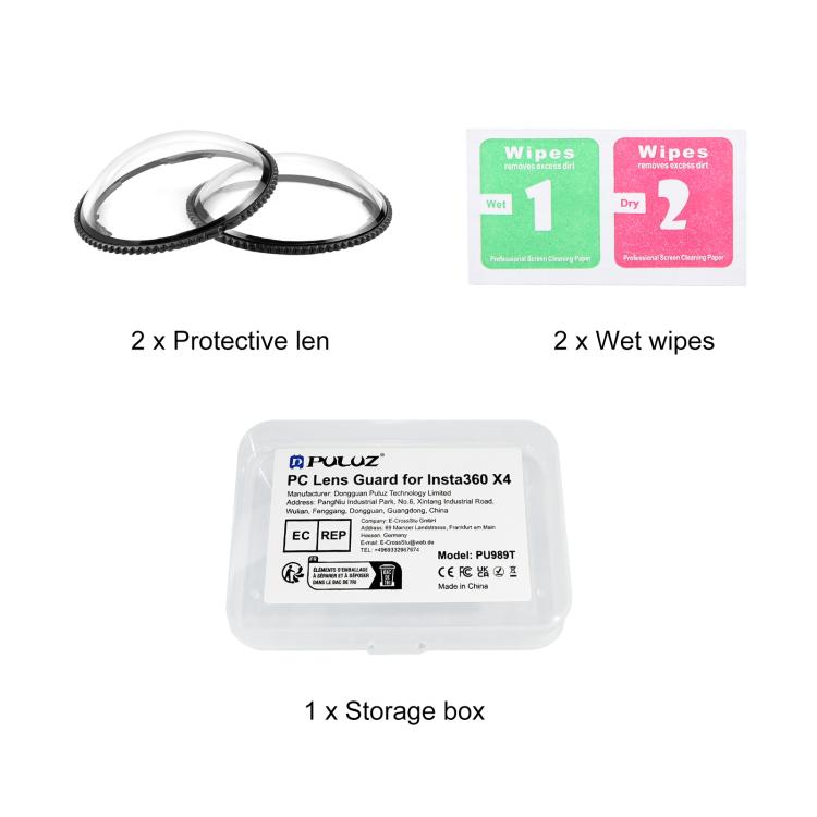 For Insta360 X4 PULUZ Rotation PC Lens Guard  Protective Cover  - Transparent
