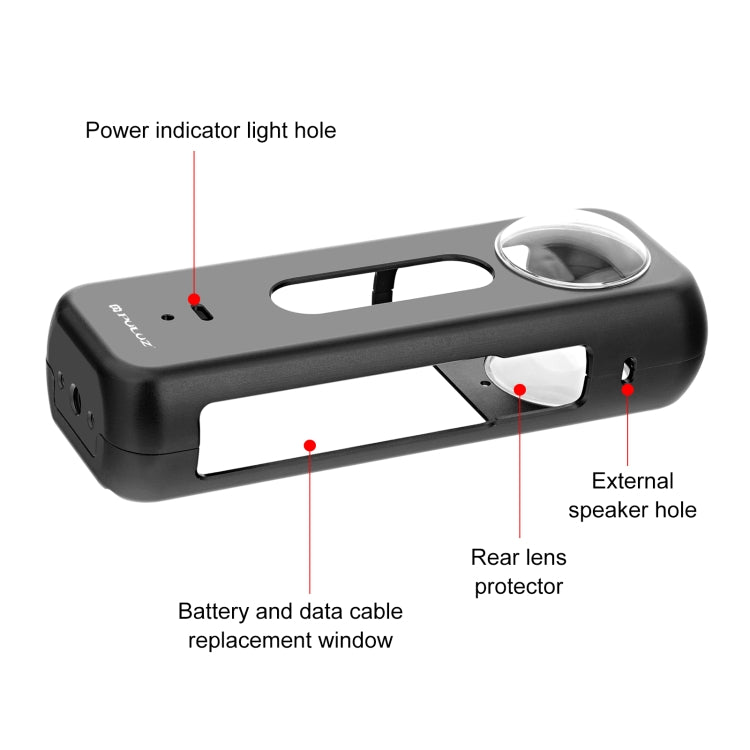 For Insta360 X4 PULUZ Metal Protective Cage Rig Housing Frame with Lens Protector  - Black
