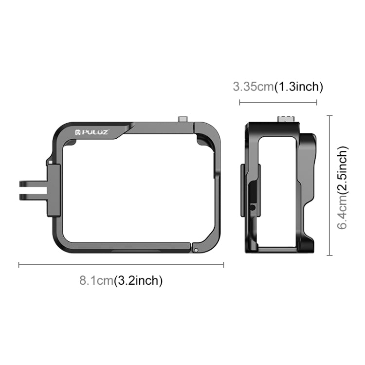 For Insta360 Ace Pro PULUZ Metal Protective Cage Adapter Frame  - Black