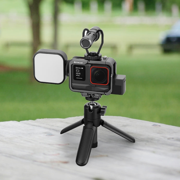 For Insta360 Ace Pro PULUZ Metal Protective Cage Adapter Frame  - Black