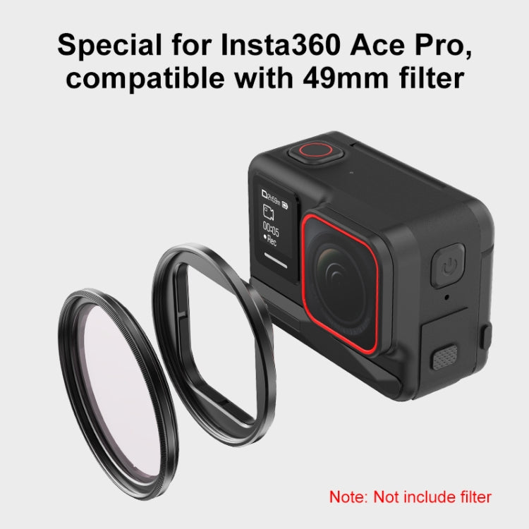 For Insta360 Ace Pro PULUZ Filter Holder Metal Protective Filter Frame  - Black