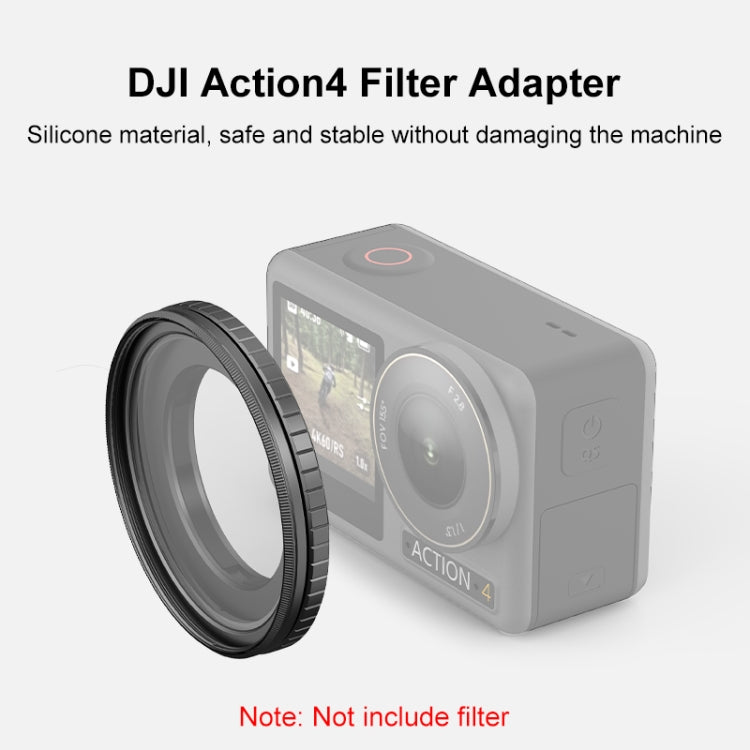 For DJI Action 5 Pro / 4 PULUZ Filter Holder Metal Protective Filter Frame  - Black