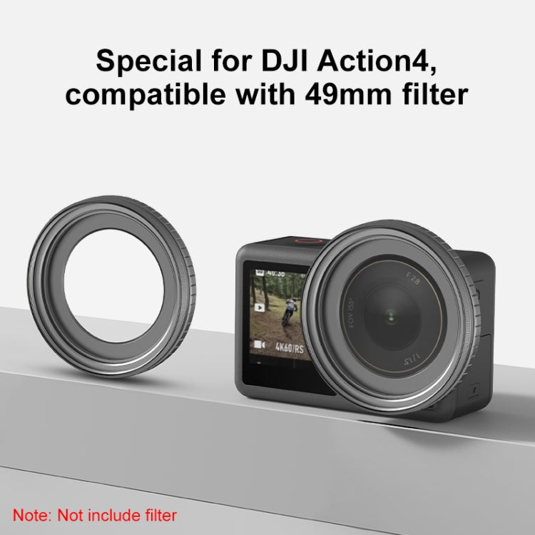 For DJI Action 5 Pro / 4 PULUZ Filter Holder Metal Protective Filter Frame  - Black