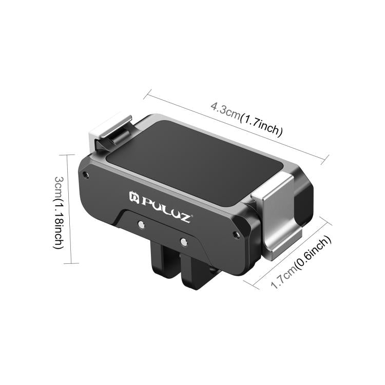 For DJI Osmo Action 5 Pro / 4 / 3 / Osmo 360 PULUZ Magnetic Quick Release Metal Base  - Black