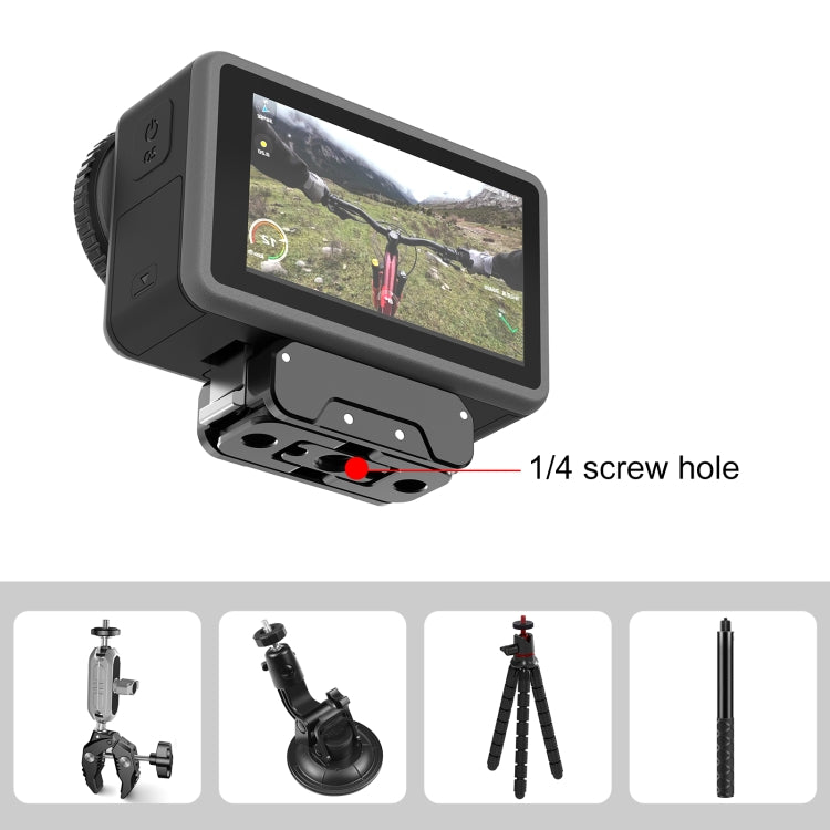 For DJI Osmo Action 5 Pro / 4 / 3 / Osmo 360 PULUZ Magnetic Quick Release Metal Base  - Black