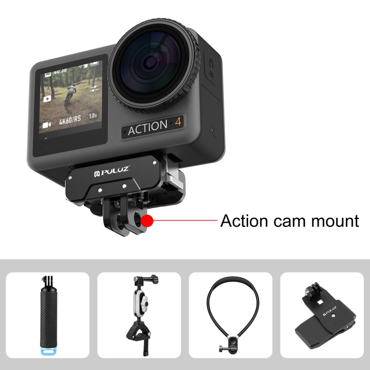 For DJI Osmo Action 5 Pro / 4 / 3 / Osmo 360 PULUZ Magnetic Quick Release Metal Base  - Black