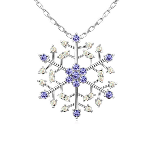 3 Pack Austrian Crystal Necklace - Snowflake