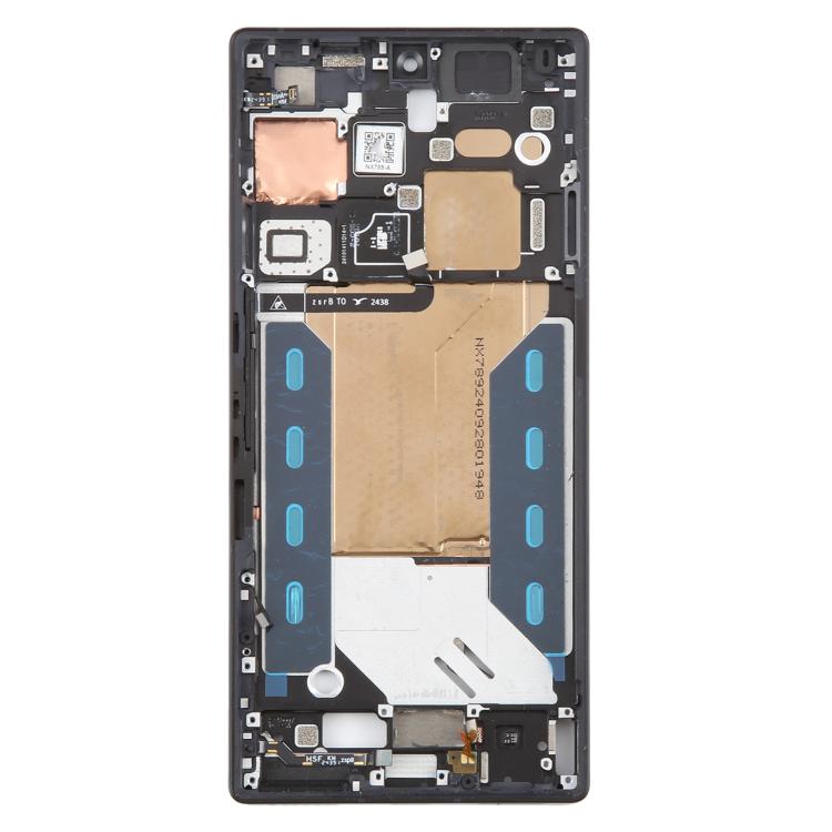 For ZTE nubia RedMagic 10 Pro+ Middle Frame Bezel Plate with In-Display Fingerprint Sensor Flex Cable  - Black