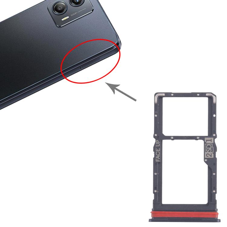 For Motorola Moto G53 XT2335-2 10pcs Original SIM + Micro SD Card Tray  - Black