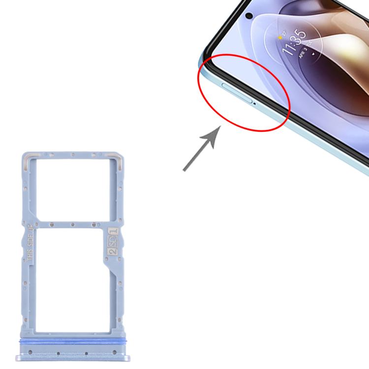 For Motorola Moto G31 XT2173-3 10pcs Original SIM + Micro SD Card Tray  - Blue