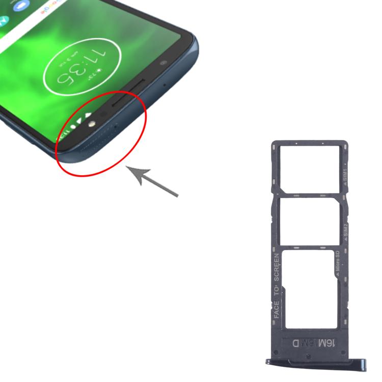 For Motorola Moto G6 10pcs Original SIM Card Tray + SIM Card Tray + Micro SD Card Tray  - Black