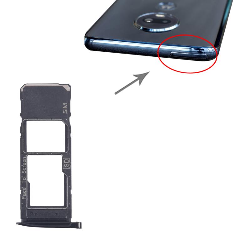 For Motorola Moto G7 Plus 10pcs Original SIM + Micro SD Card Tray  - Black