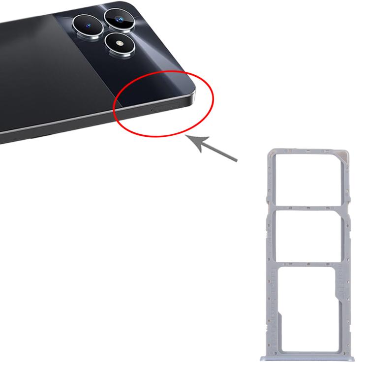 For Realme C51 RMX3830 10pcs Original SIM Card Tray + SIM Card Tray + Micro SD Card Tray
