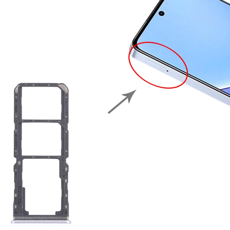 For Realme 11 5G RMX3780 10pcs Original SIM Card Tray + SIM Card Tray + Micro SD Card Tray