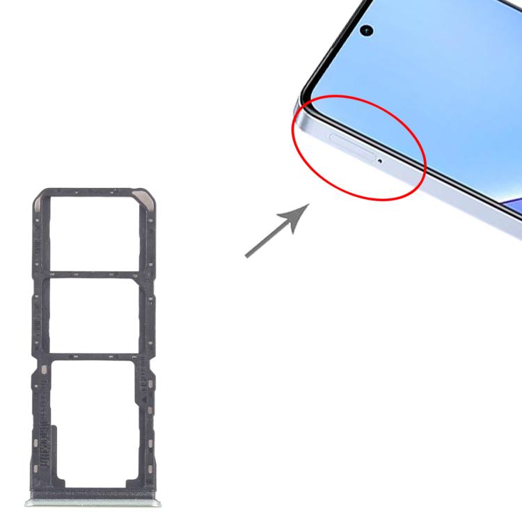 For Realme 11x 5G RMX3785 10pcs Original SIM Card Tray + SIM Card Tray + Micro SD Card Tray