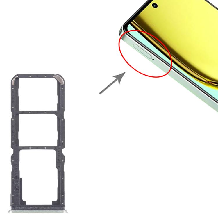 For Realme C67 5G 10pcs Original SIM Card Tray + SIM Card Tray + Micro SD Card Tray