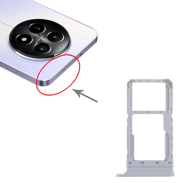 For Realme 12x India 5G RMX3998 10pcs Original SIM Card Tray + SIM Card Tray / Micro SD Card Tray