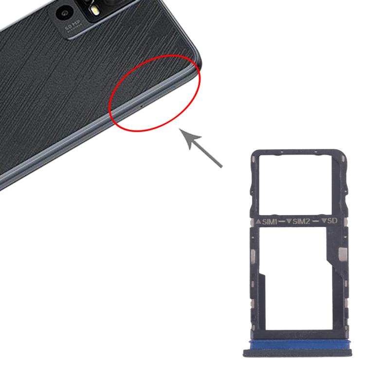 For TCL 40 XE 5G Original SIM Card Tray + SIM Card Tray / Micro SD Card Tray  - Frosted Black
