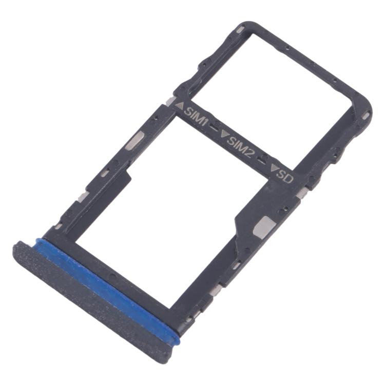 For TCL 40 R T771K Original SIM Card Tray + SIM Card Tray / Micro SD Card Tray  - Frosted Black
