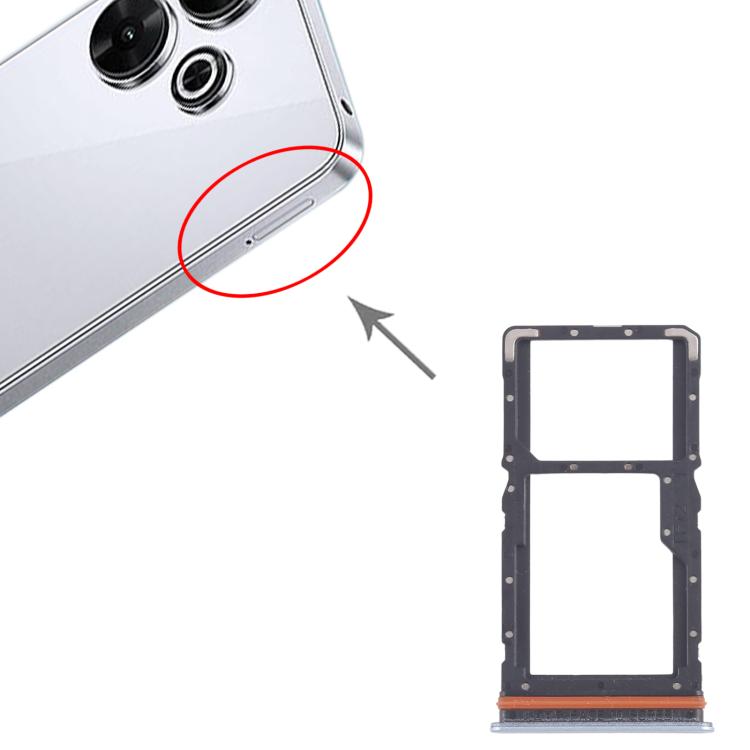 For Xiaomi Redmi Note 13R 10pcs SIM Card Tray + SIM Card Tray / Micro SD Card Tray