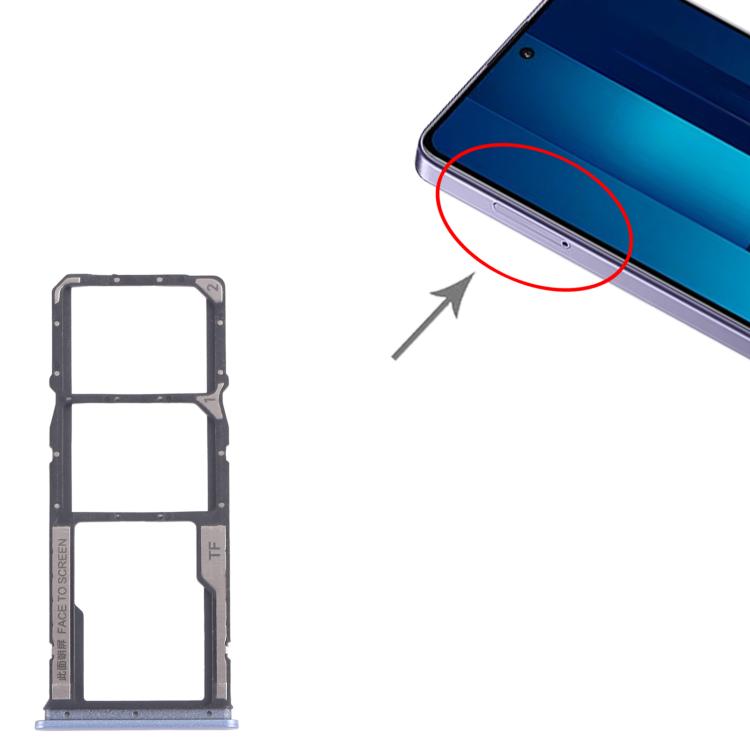 For Xiaomi Poco M6 Pro 4G 10pcs SIM Card Tray + SIM Card Tray + Micro SD Card Tray