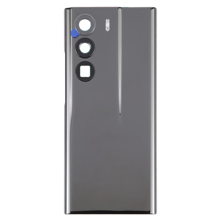 For ZTE Axon 40 Ultra Space Edition A2023P Original Ceramics Battery Back Cover with Camera Lens Frame - Glossy Black