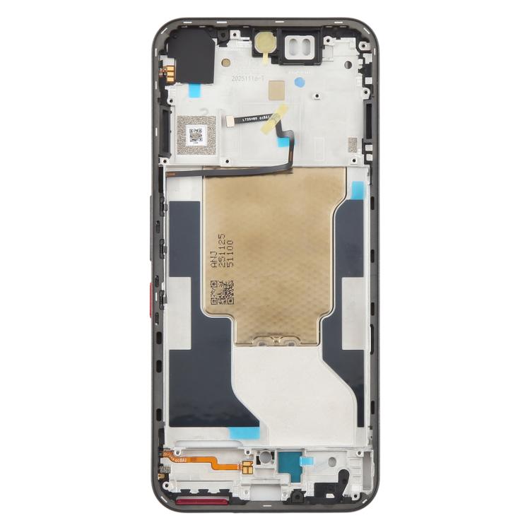 For ZTE nubia Neo 5 GT Z2570N Middle Frame Bezel Plate with Power Volume Button  - Black