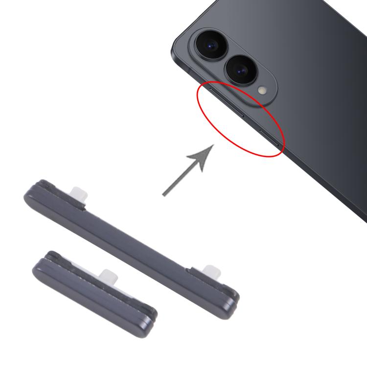 For Samsung Galaxy S25 Edge SM-S937B 10set Power Button and Volume Control Button  - Black