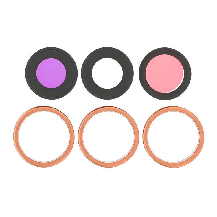 For iPhone 17 Pro Max / 17 Pro Rear Camera Lens Glass With Metal Ring Set