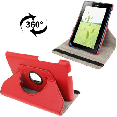 360 Degree Rotation Lichi Texture Leather Case with Holder for Acer Iconia B1-A71