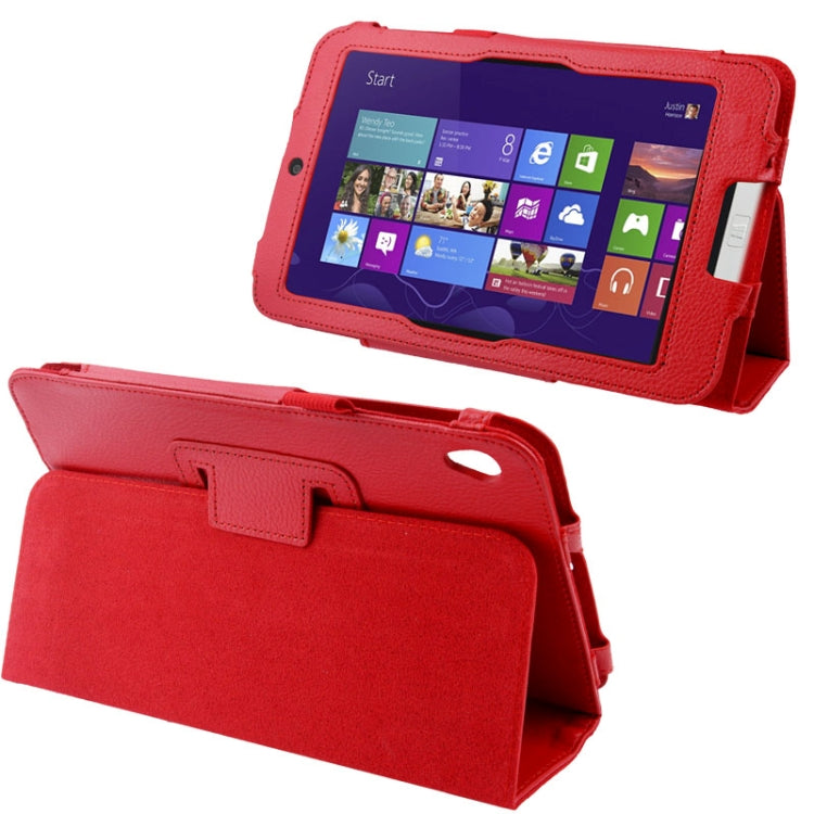 Litchi Texture Horizontal Flip Leather Case with Holder for Acer Iconia W3