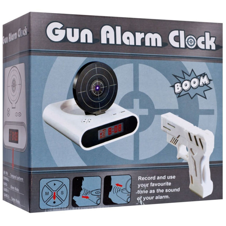 Creative LED Display Digital Silent Alarm Clock Infrared Induction Target Clock(White)