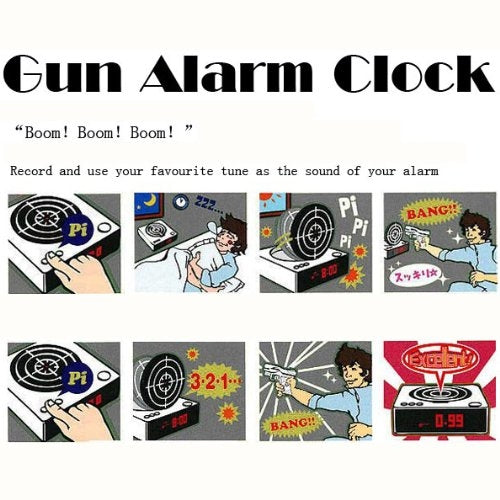 Creative LED Display Digital Silent Alarm Clock Infrared Induction Target Clock(White)