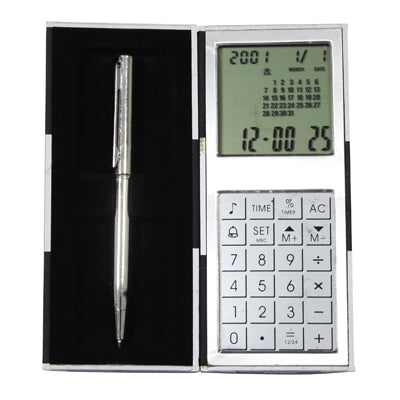 4 in 1 Magic Touch Panel Calculator & Calendar with Ball Pen (Calculator, Calendar, Clock, Ball Pen)