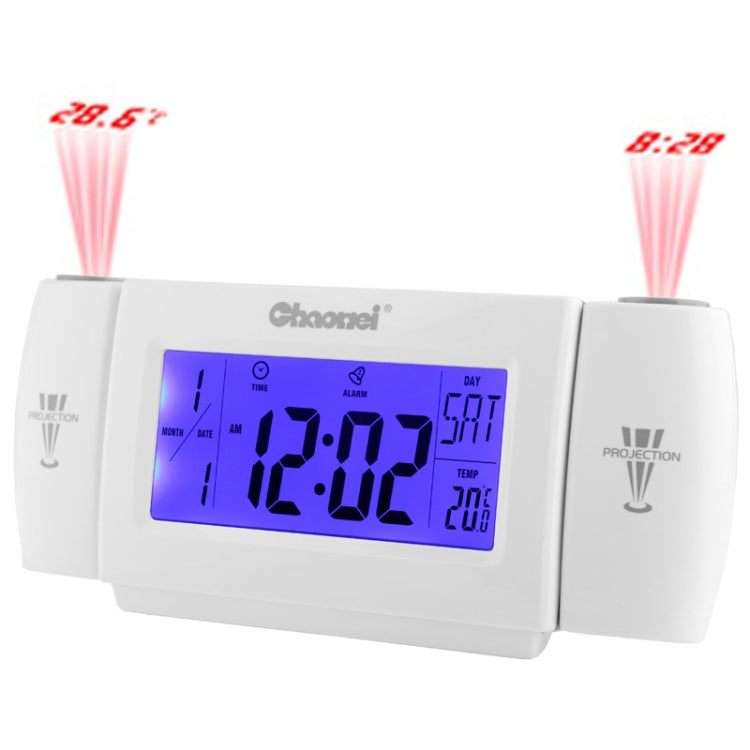 Sound Controlled Backlight LCD Display Projection Clock with Digital Calendar & Temperature, CW8373(Grey)