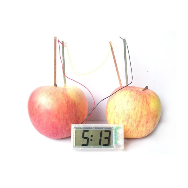 DIY Novel Green Science Potato Digital Clock Educational Kit with 2 inch LCD Screen (Potato NOT Included)(White)