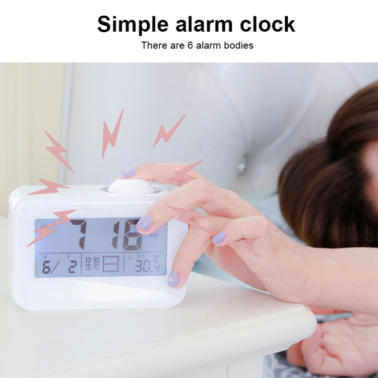 Sound Controlled Talking Time Projection Clock with Calendar and Temperature LCD Display(White)