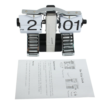 Robot Shaped Metal Digital Auto Flip Page Clock Desktop Decorative Clock - Internal Gear Operated (Size: 200x155x92mm)(Black)